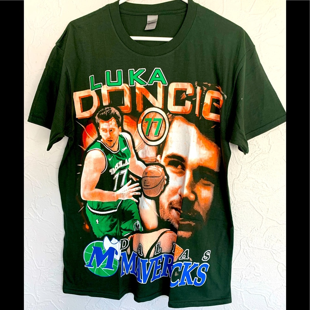 MEGA PRINT LUKA DONCIC MENS SIZE XL BRAND NEW FOREST GREEN HAMMER PREMIUM COTTON